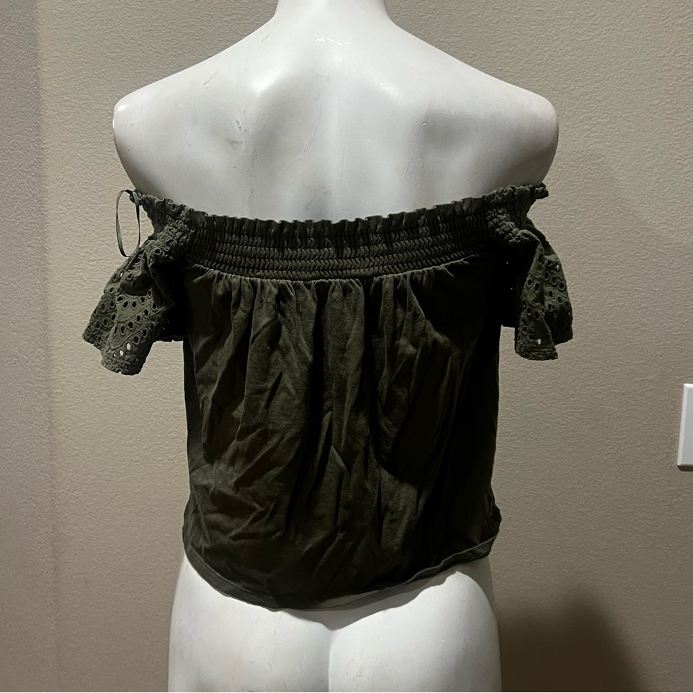 Express olive green off the shoulder blouse - Picture 5 of 7